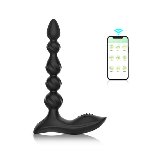 Massaggiatore prostatico a sfere anali – Controllo remoto o tramite app, 10 modalità