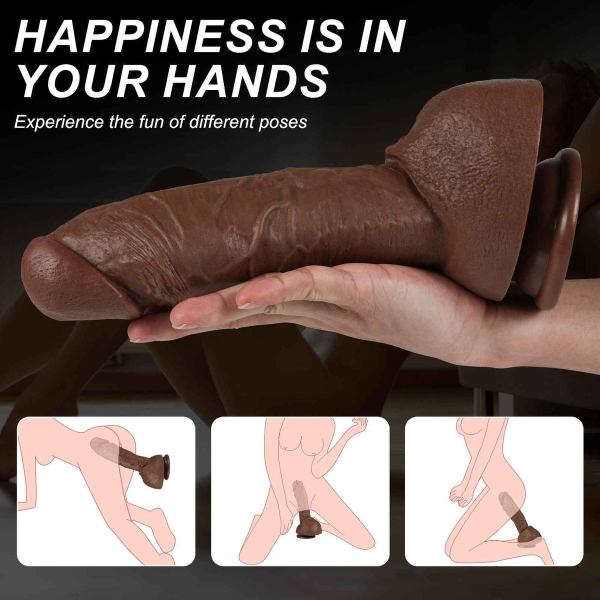 Suction Base Silicone Realistic Dildo – Lifelike Texture, Hands-Free Play