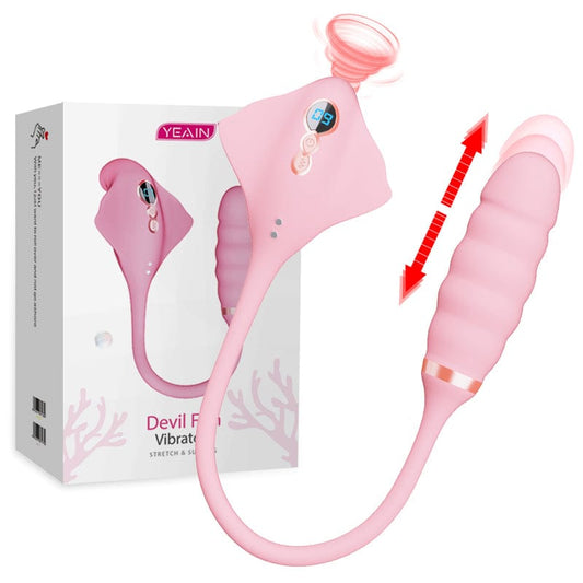 Telescopic Sucking Vibrator Wand – 9 Thrusting &
