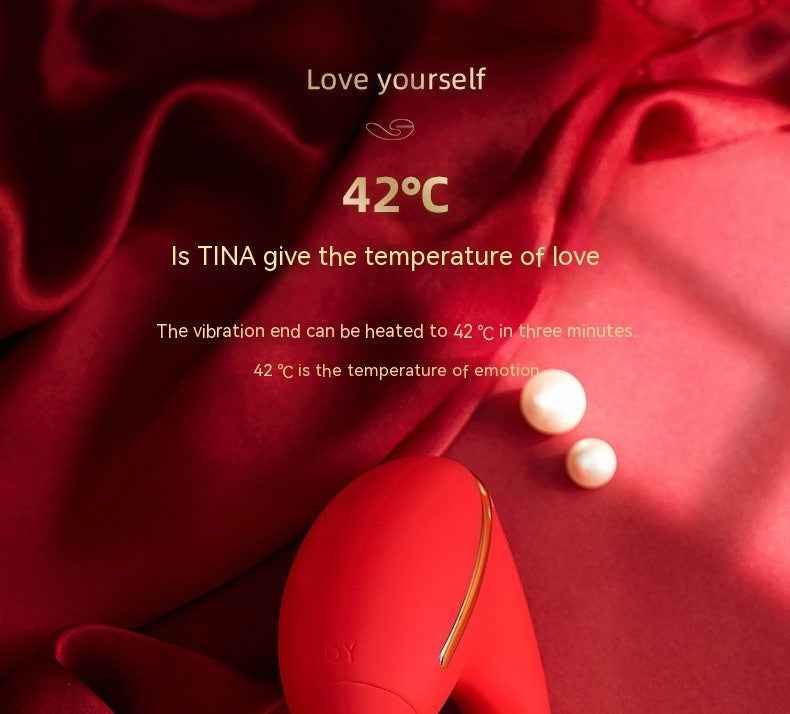 Vibromasseur à succion Tina à double orgasme – chauffant, 10 fréquences, quille flexible, batterie de 120min