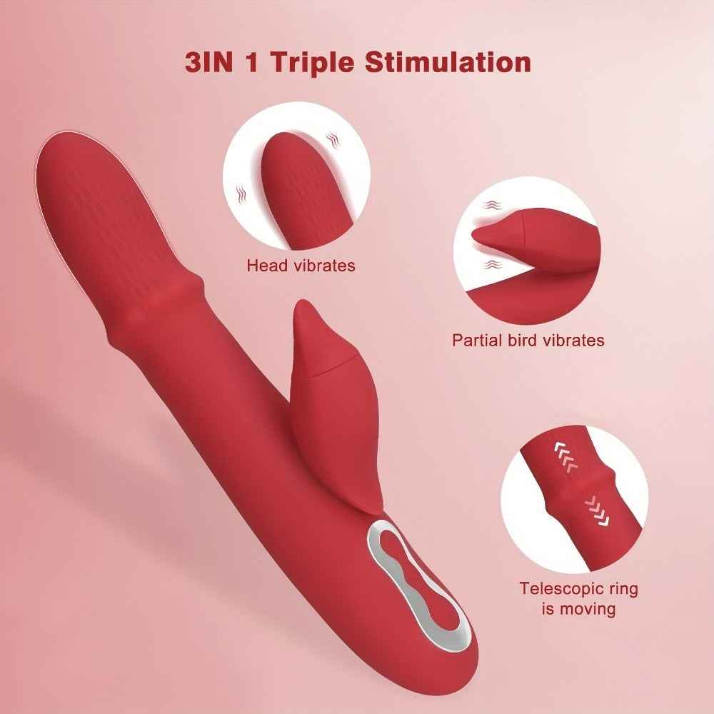 Red G-Spot Vibrator – 26.7cm, 460g, Rechargeable, Targeted Internal Stimulation