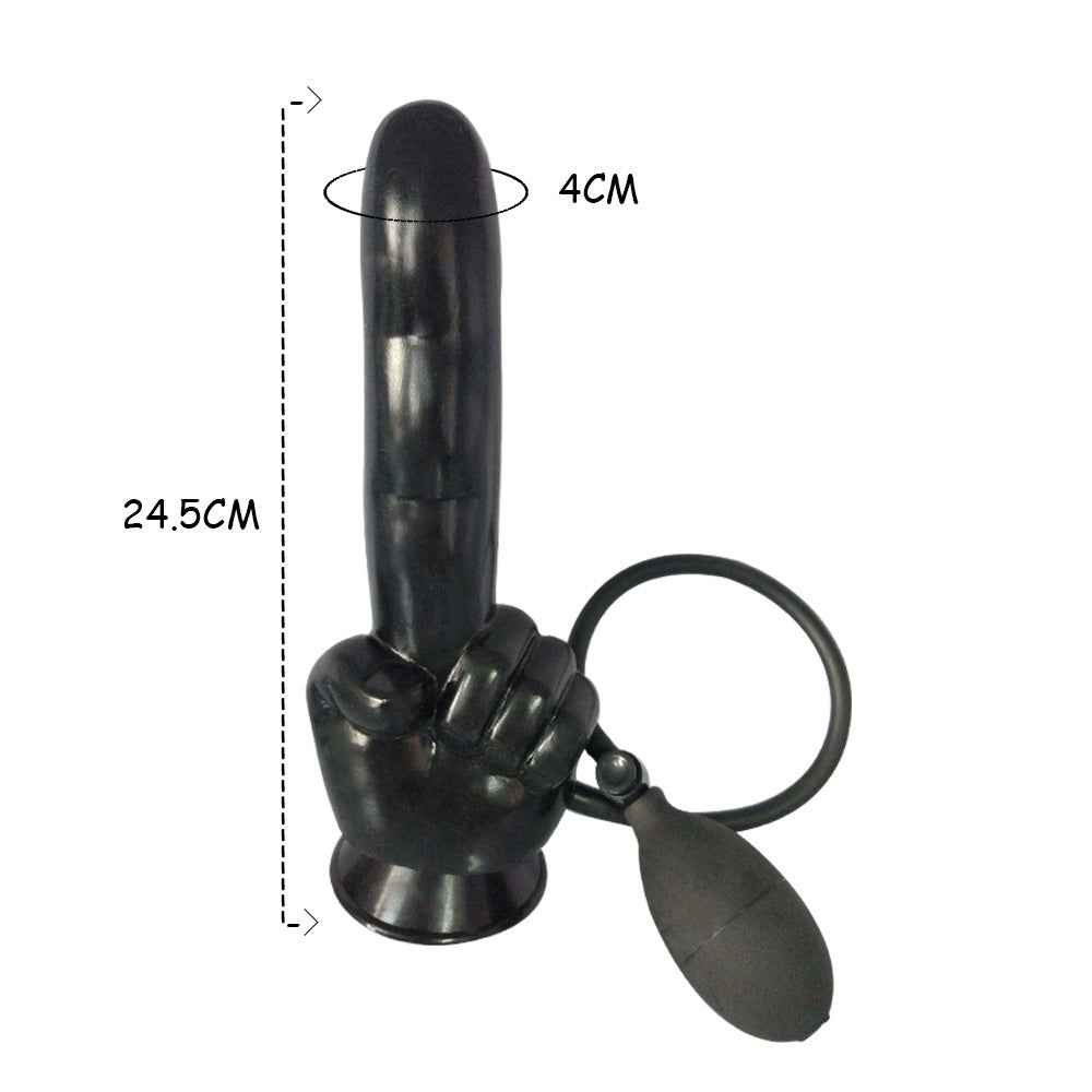Inflatable G-Spot Vibrator – 21.5cm, 5 Head Styles, Silicone, Flesh & Black