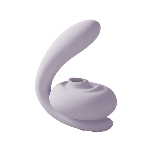 2-in-1 clitoral suction g-spot vibrator purple 10 levels air pressure magnetic charging