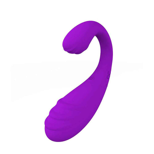 purple curved wearable dual vibrator side view
