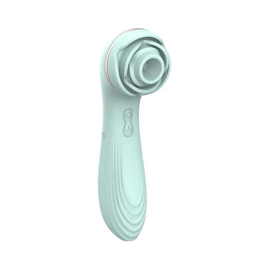 clitoral suction vibrator blue 10 vibration 10 suction 100 combos front view