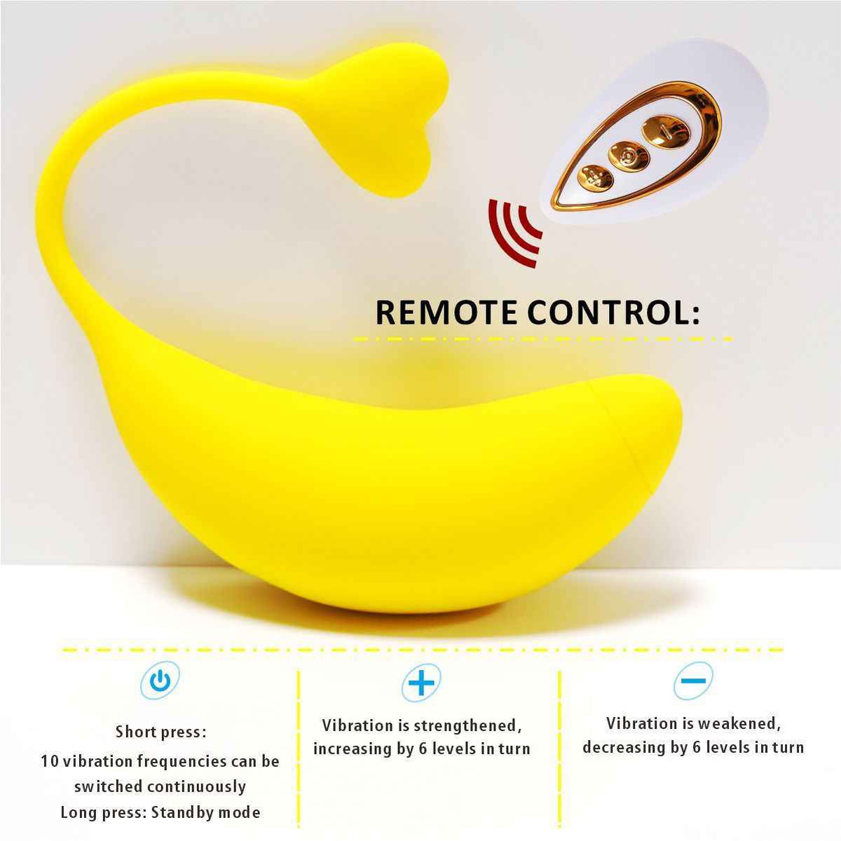 Yellow Wearable Disguise Vibrator – APP & Remote, 12-Frequency, Waterproof Silicone