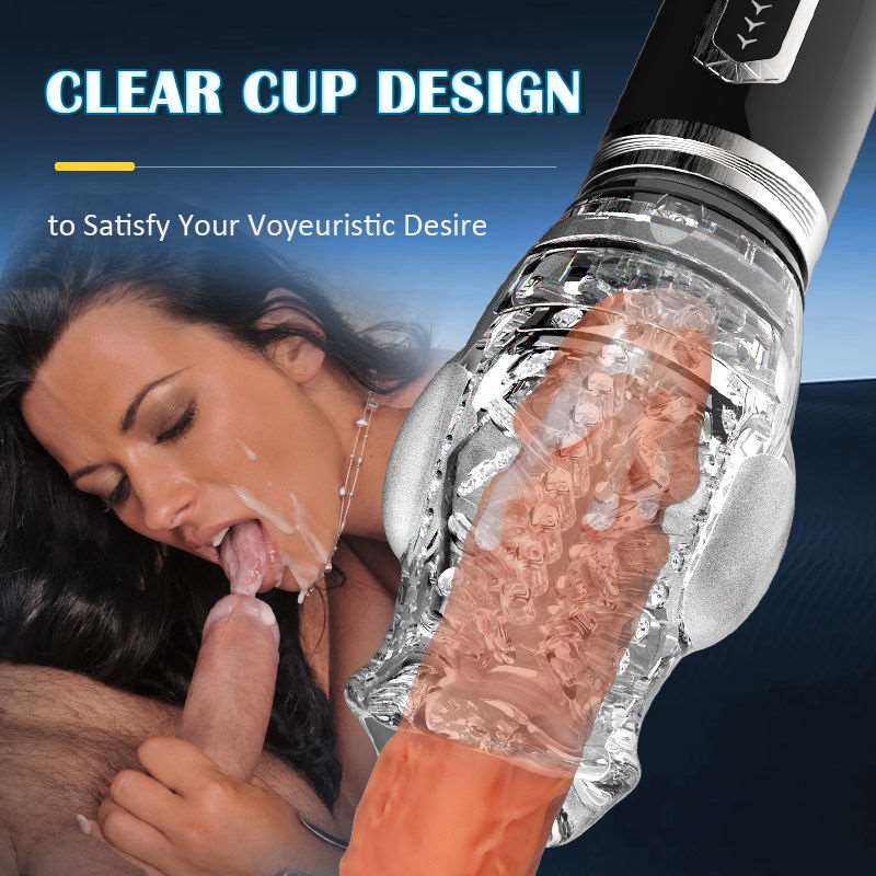 Gawk Gawk 6000 Amber 5.0 Double Egg Vibrators 5 Thrusting 7 Vibrating Oral Sex Handheld Male Masturbation Cup
