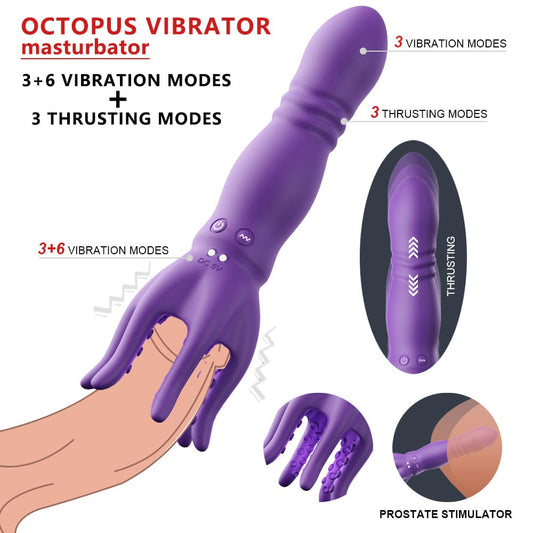 Male Masturbator Penis Vibrator Sex Toy 10 Vibration 3 Thrusting Modes 360°Training Wrapped
