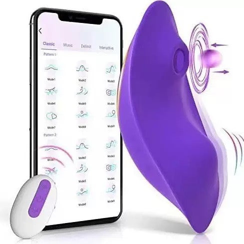 purple wearable panty clitoral suction vibrator with app and wireless remote control