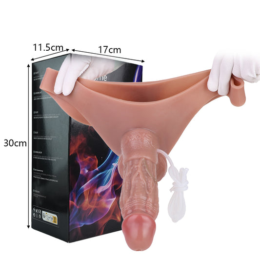 size chart for the strap-on panties showing 19cm shaft, 68cm waist and 1095g