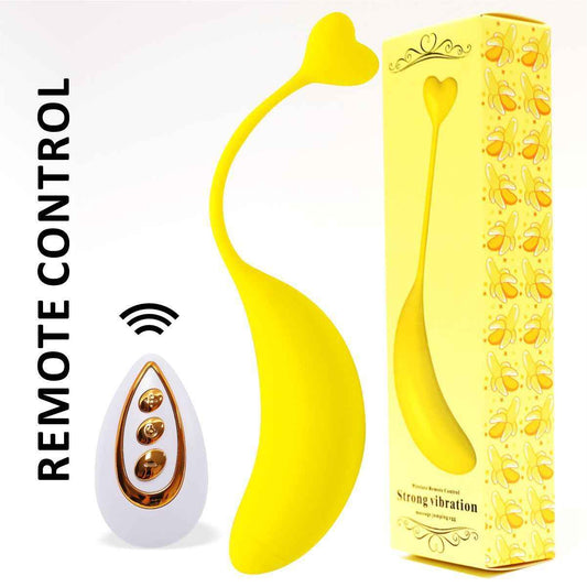 Yellow Wearable Disguise Vibrator – APP & Remote, 12-Frequency, Waterproof Silicone