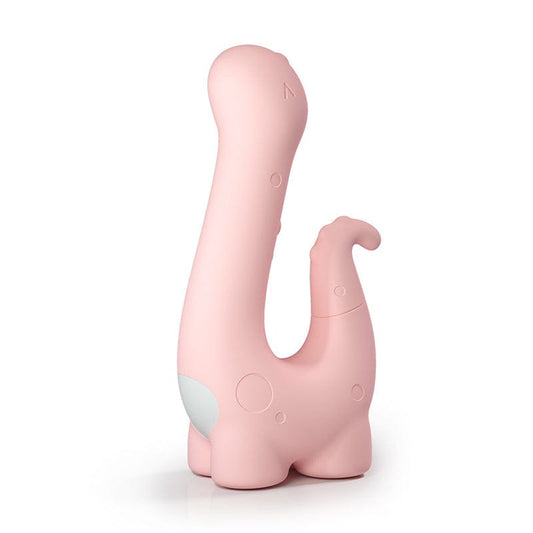 pink dinosaur clitoral suction vibrator full view
