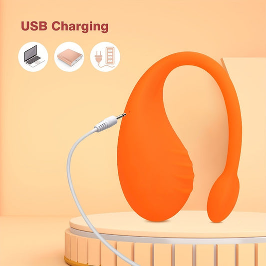 Orange Vibrating Egg Vibrator – 190g, Compact Round Design, Clitoral Stimulation