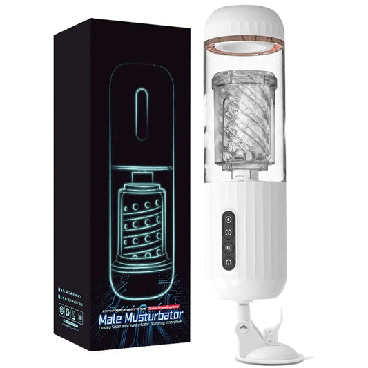 automatic male masturbator white telescopic rotating suction usb