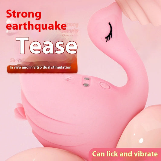 Pink Vibrating Tongue Disguise Toy – Silicone ABS, Electric, Clitoral Licking