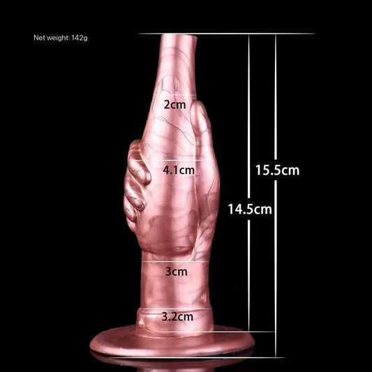 size chart for the bottle dildo showing 15.5cm length and 4.1cm width