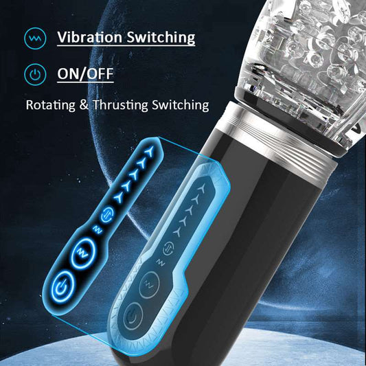 Gawk Gawk 6000 Amber 5.0 Double Egg Vibrators 5 Thrusting 7 Vibrating Oral Sex Handheld Male Masturbation Cup