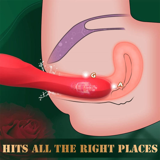 Rose Muncher Vibrator With Stick 10 Vibration Modes And 10 French Kissing Modes