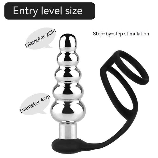 Remote Control Anal Bead & Butt Plug Set – 3-Bead, 5-Bead & Metal Plug, Couples Toy