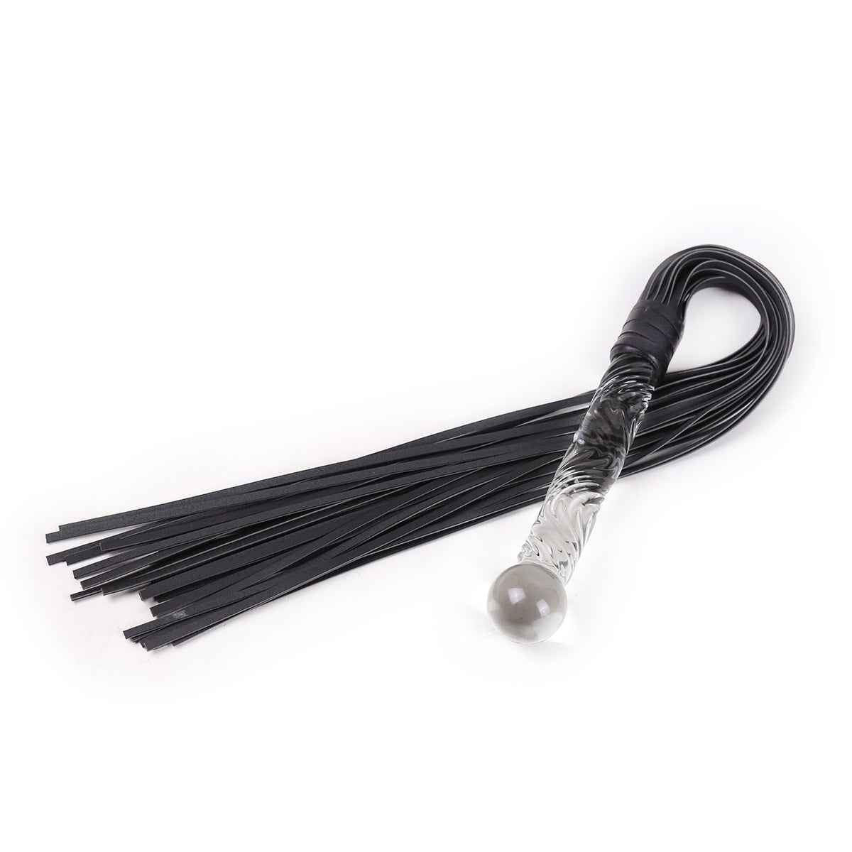 PU Leather BDSM Whip – Black Flogger, SM Bondage Spanking Toy
