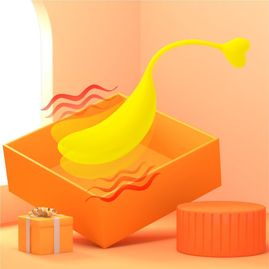 Yellow Wearable Disguise Vibrator – APP & Remote, 12-Frequency, Waterproof Silicone