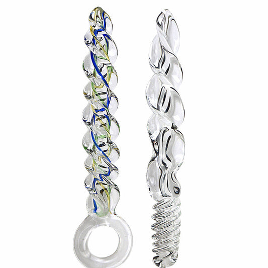 Borosilicate Glass Anal Plug – Pull Ring & Thread Handle Styles, Transparent