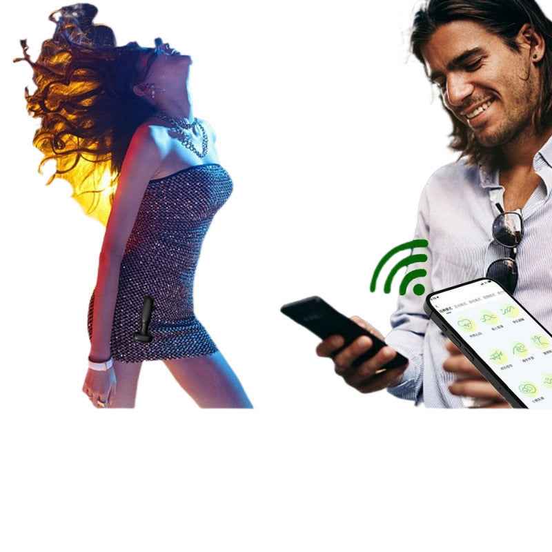 black app controlled tapping anal vibrator