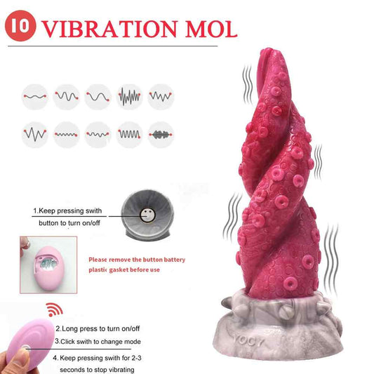 ten vibration modes and wireless remote control for the octopus tentacle dildo