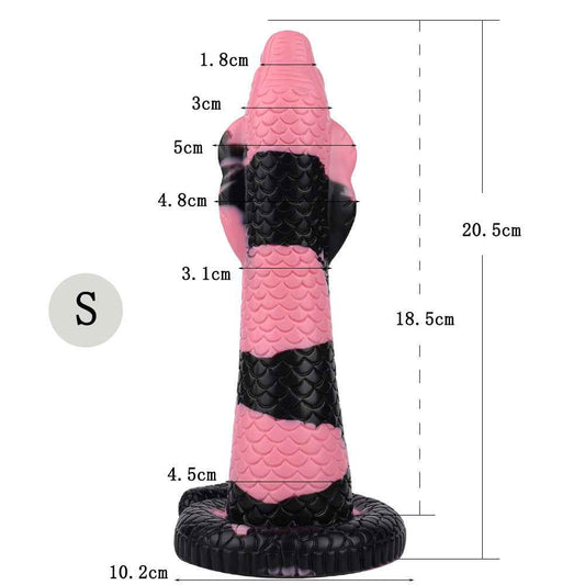 Flower Snake Fantasy Silicone Dildo – Phantom Night S/M/L, 298–873g, Unisex