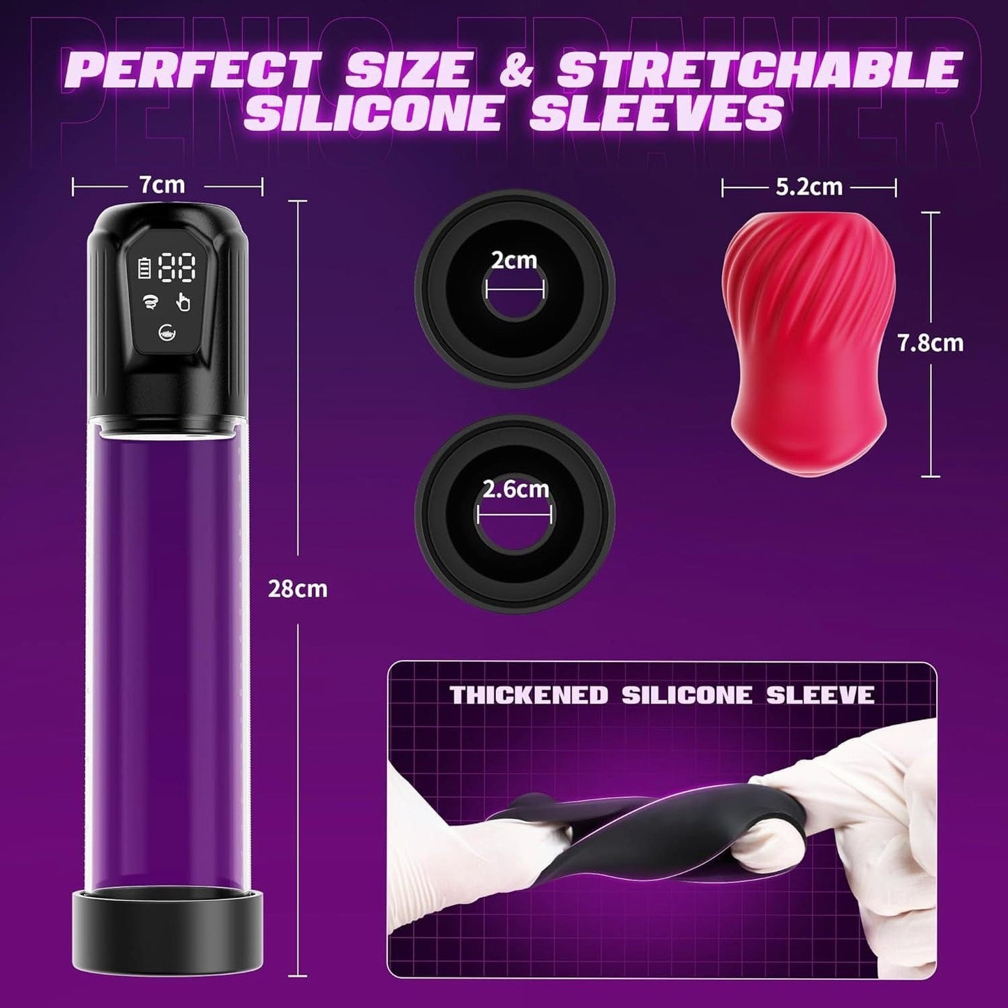Automatic Suction Vibration Penis Enlargement Pump with Rose Shaped Inner Sleeve