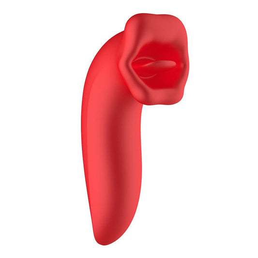 mouth-shaped clitoral vibrator red 10 biting 10 vibration ipx6 magnetic charging