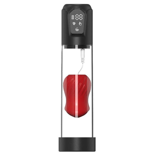 automatic suction vibration penis pump black rose inner sleeve 2-in-1 5 modes