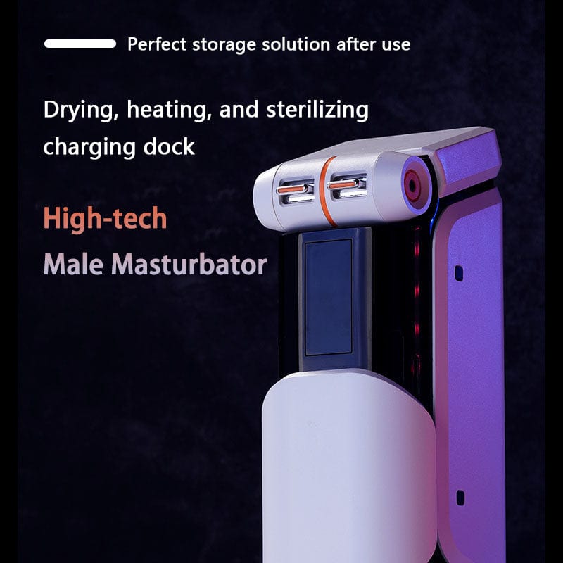 White LCD Heating Rotating Male Masturbator – 5 Modes, Multi-Function, USB
