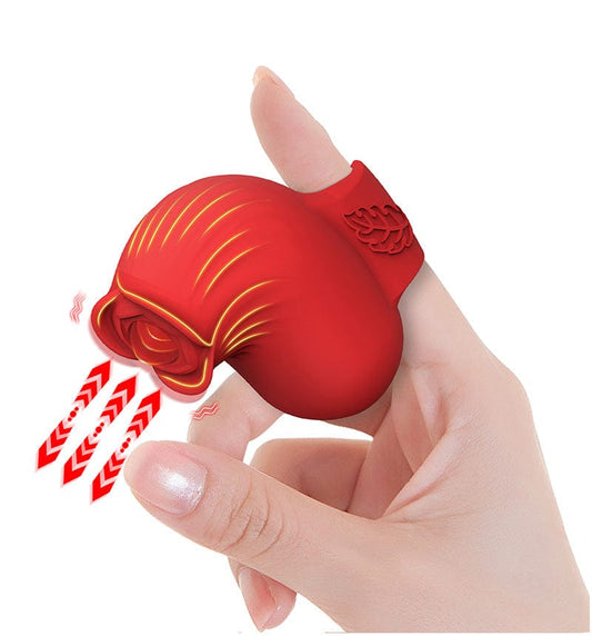 mini rose finger vibrator red petal slapping 10-speed vibration clitoral stimulator