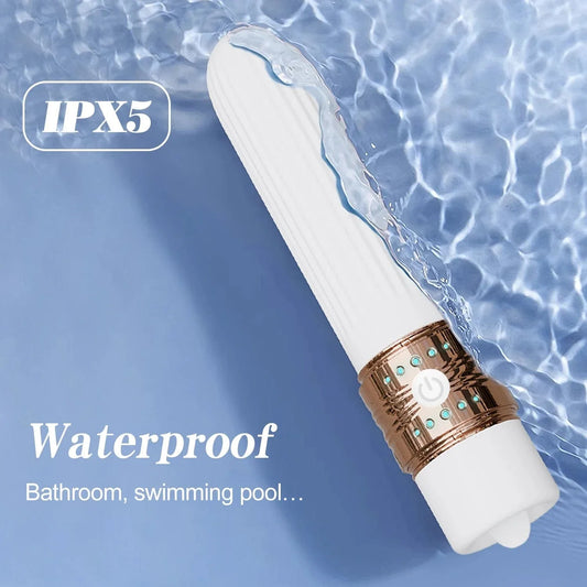 lipstick licking g-spot vibrator IPX5 waterproof splash-proof blue background
