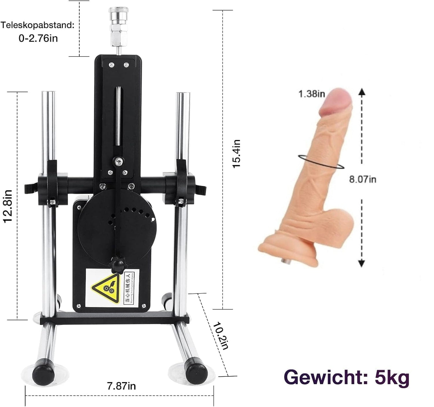 70W Silent Thrusting Sex Machine – 7cm Stroke, 18 Speeds, 360° Adjustable & 3 Attachments
