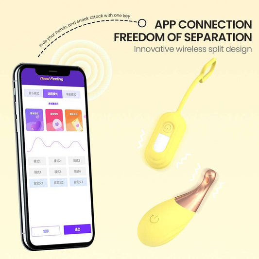 APP Control Wireless Egg Vibrator – Yellow / Green / Purple / White, Discreet Design