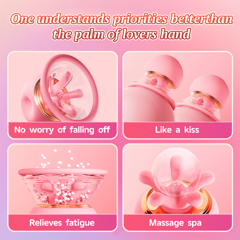 First Kiss 2 in 1 Kneading Nipple Clamps Breast Massager