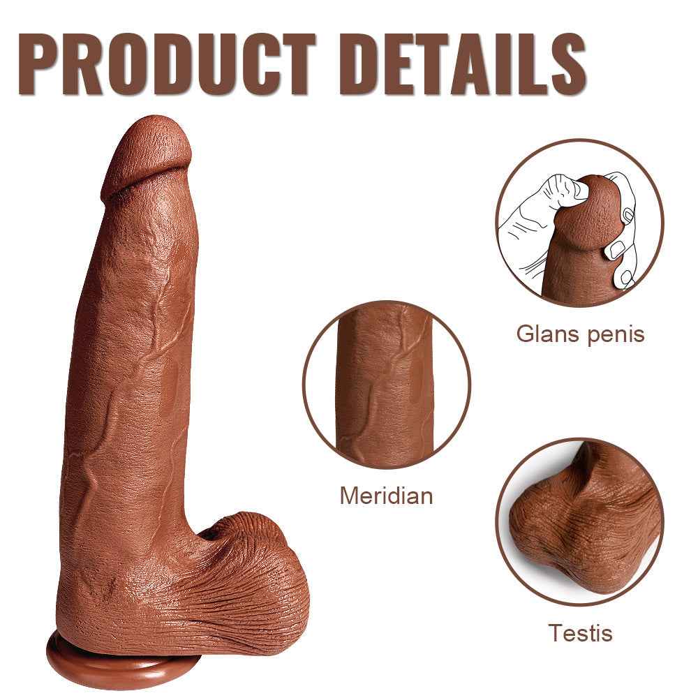 Suction Cup Silicone Realistic Dildo – Hands-Free, Lifelike Texture, Body-Safe
