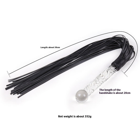 PU Leather BDSM Whip – Black Flogger, SM Bondage Spanking Toy