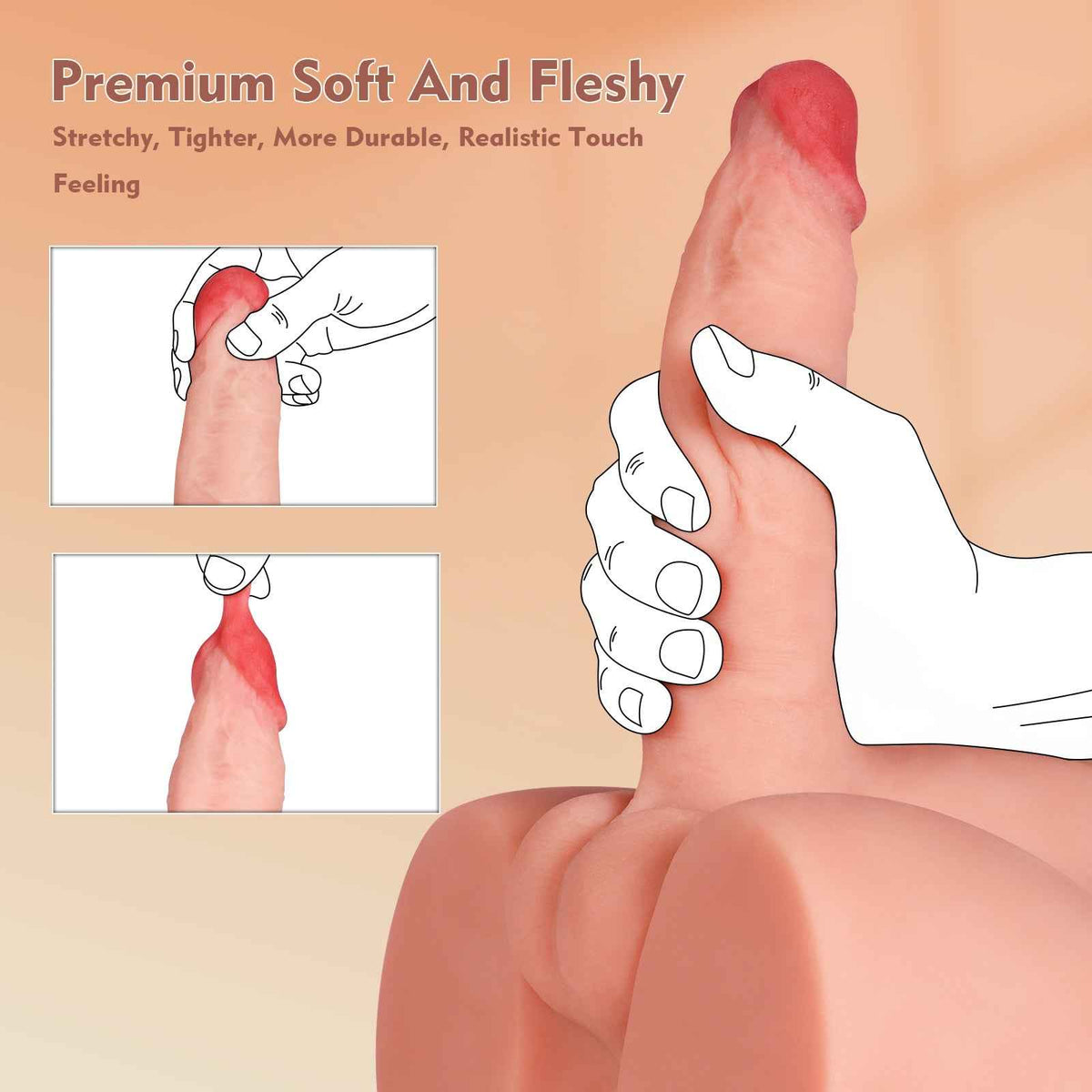 Flexible Skin-Tone Realistic Dildo – Soft TPE, Lifelike Texture, Beginner Friendly