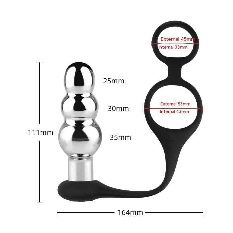 Remote Control Anal Bead & Butt Plug Set – 3-Bead, 5-Bead & Metal Plug, Couples Toy