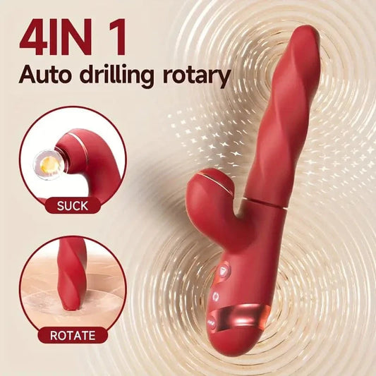 Auto Drilling Rotation G Spot Clitoris Suction Vibrator