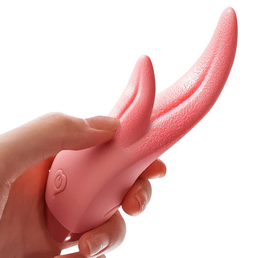 two soft silicone tongue tips of the licking vibrator