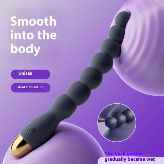 7-Bead Anal Vibrator – 10 Vibration Modes, 18.8cm, Splash-Proof, USB Rechargeable