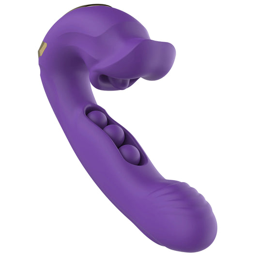 Vibrador Rose Tongue – Lamber, Rotação e Vibração, 19 Modos