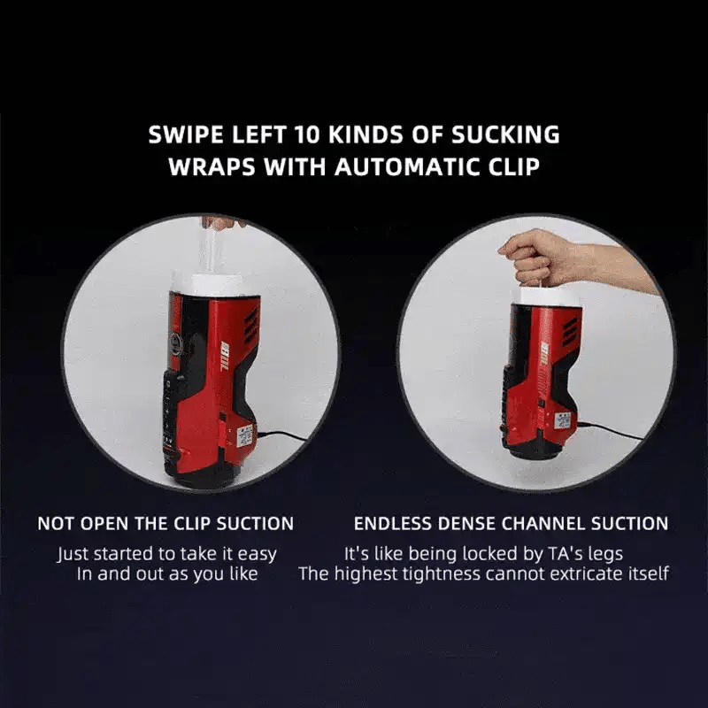 hands-free male stroker showing adjustable thrusting speed