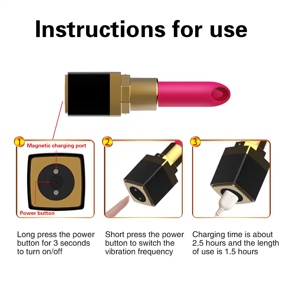 Mini vibratore a rossetto – Stimolatore clitorideo a 10 velocità