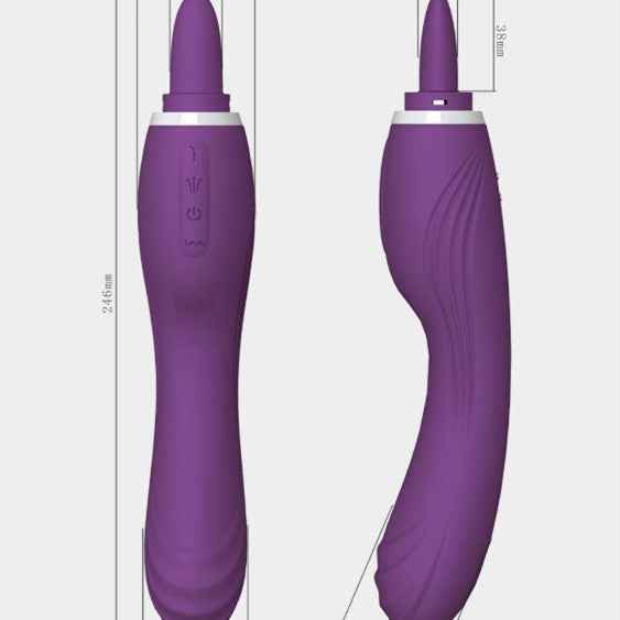 246mm Clitoral Suction Vibrator – 40dB Quiet, ABS Silicone, Rose & Purple