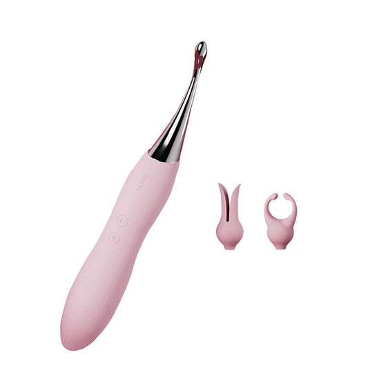 Waterproof Quiet Wand Vibrator – 10 Modes, Interchangeable Head, Purple & Pink